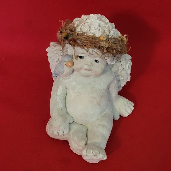 Vintage Cherub Angel & Bluebird Figurine - Picture 13 of 13